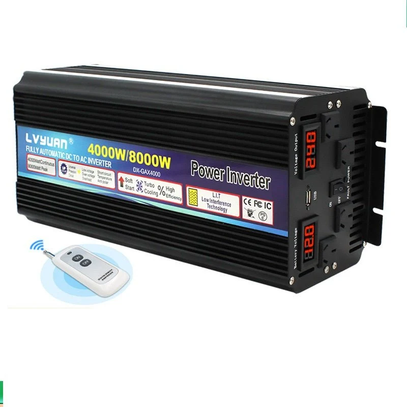 Telecomando inverter nero a onda sinusoidale modificata 4000w-8000w ad alta potenza