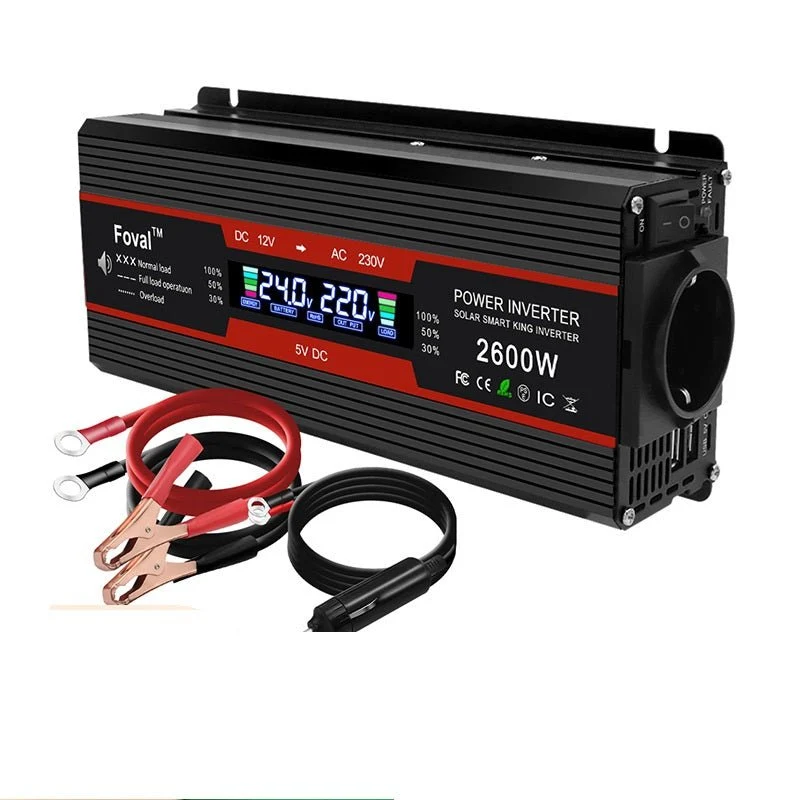 Inverter sinusoidale modificato 1000W-2600W 12V EU Nero