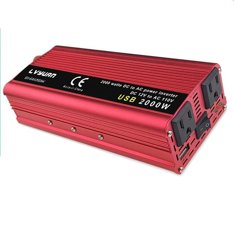 Inverter ad alta potenza 12 V 2000 W/12000 W con telecomando Rosso