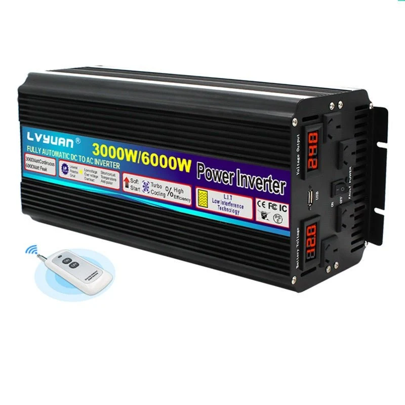 Onda sinusoidale modificata inverter nero 12V 3000W/6000W UE